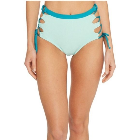 SALE Splendid Color Block High Waisted Bikini Bott - Picture 4 of 8